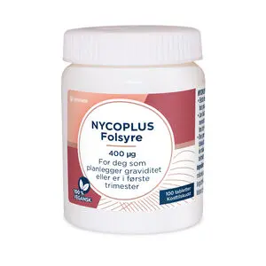 Nycoplus folsyre 400 mikrogram 100 tabletter