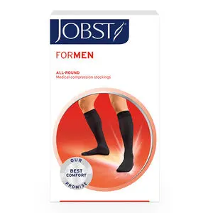 JOBST Men klasse 2 knestrømpe sort L 1 par