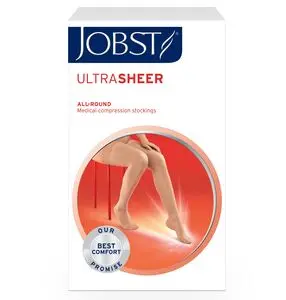 JOBST UltraSheer klasse 1 lårstrømpe beige S 1 par