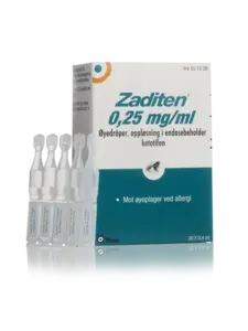 Zaditen øyedråper 0,25 mg/ml